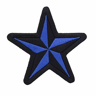 Термоаппликация "Синяя звезда" 7,5*7,5см, 1шт, Hobby&Pro, фото 2