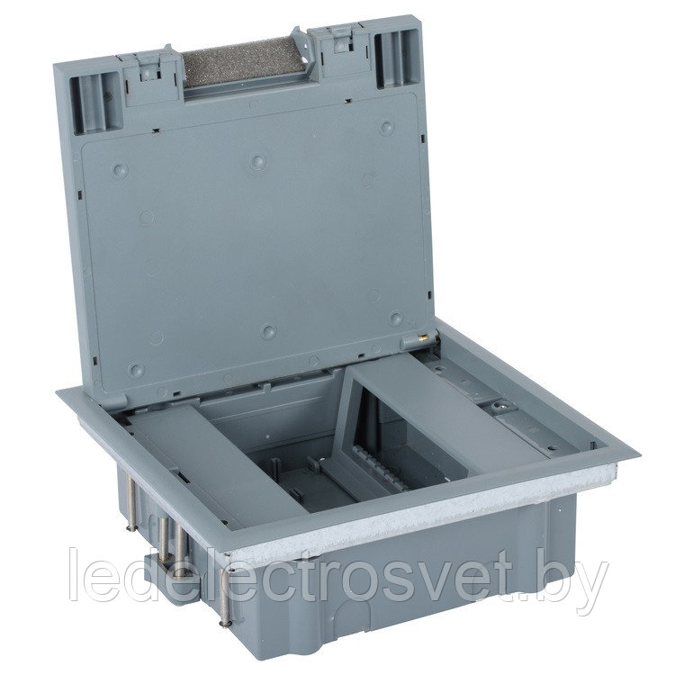 Напольная коробка 12M (2x6) вертикальный монтаж с крышкой под покрытие до 8mm - фото 1 - id-p154328636