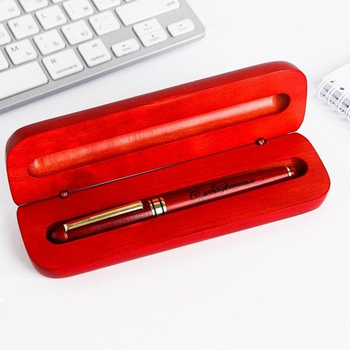 Деревянная ручка «Для гениальных идей» в подарочном футляре - фото 2 - id-p154350264