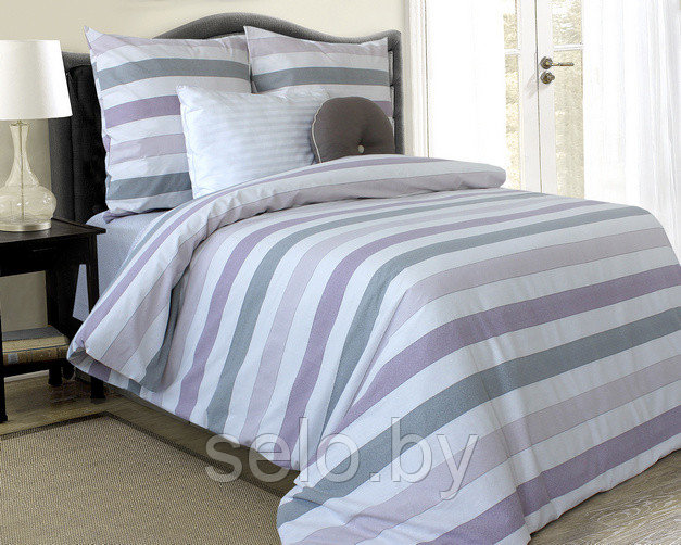 Ткань для постельного белья Бязь Полоска розовая  220 см БПХО (отрезаем от 1 метра)