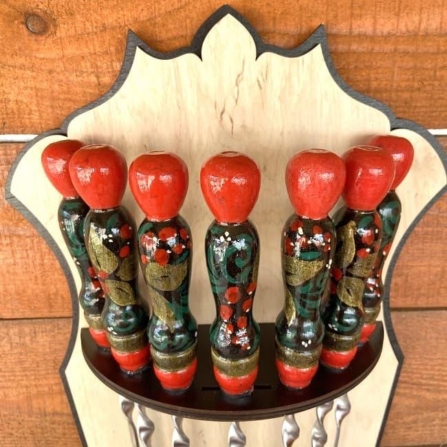 Набор шампуров с деревянной ручкой на щите «ХОХЛОМА» 7 шт. - фото 6 - id-p154350346
