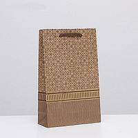 Подарочный пакет крафт «Принт» 13х 23 × 7 см