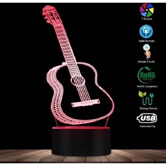 3D светильник «Гитара» от USB, 7 режимов цвета - фото 1 - id-p154350426