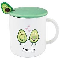 Кружка «Avocado love» с ложкой и крышкой