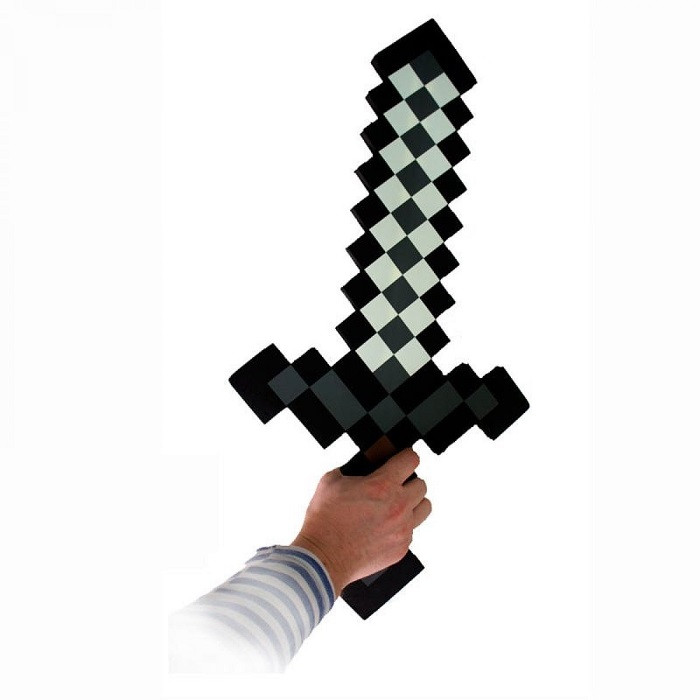 Алмазный меч Minecraft черно- белый 60 см. - фото 2 - id-p154350480