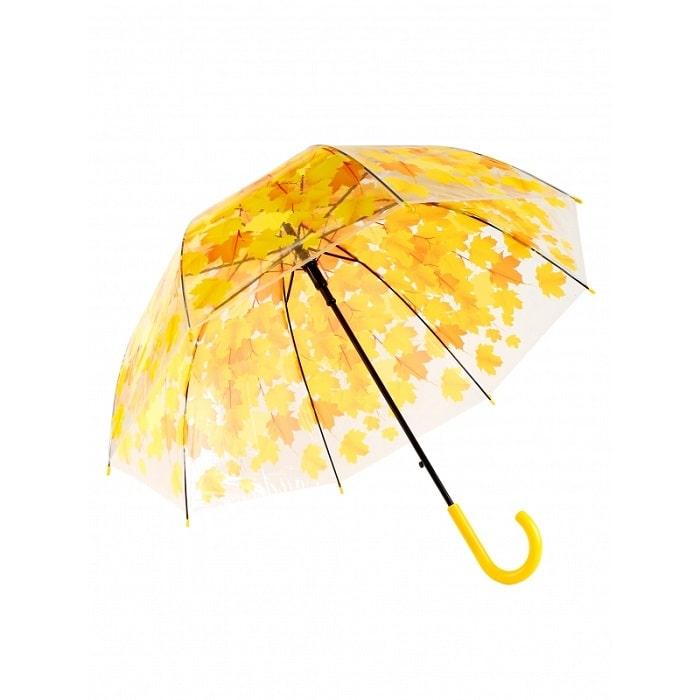 Зонт-трость полуавтомат «Листопад» желтый - фото 5 - id-p154350512