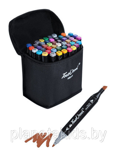 Маркеры для скетчинга (двусторонние) набор фломастеров 60 цветов в сумке - фото 2 - id-p154362689