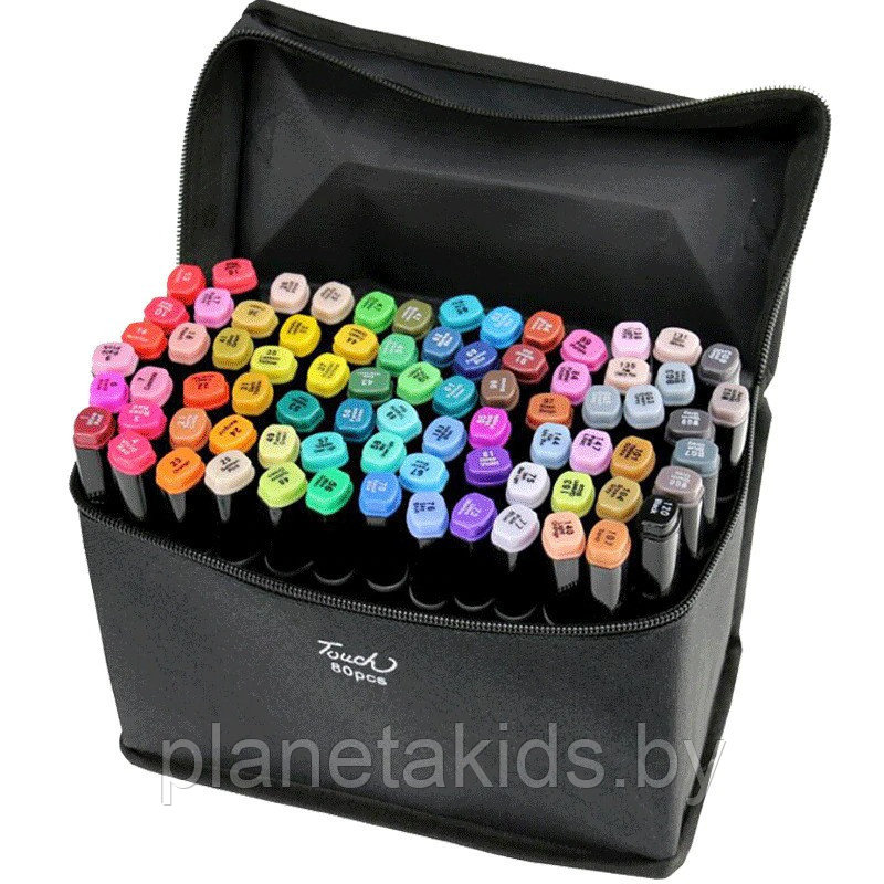 Маркеры для скетчинга (двусторонние) набор фломастеров 60 цветов в сумке - фото 1 - id-p154362689