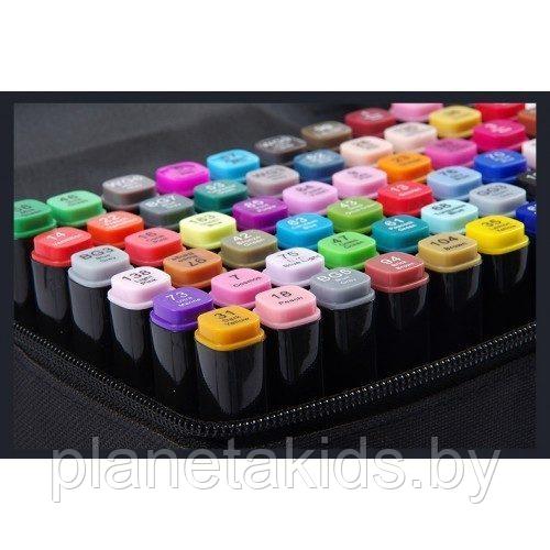 Маркеры для скетчинга (двусторонние) набор фломастеров 80 цветов в сумке - фото 3 - id-p154362816