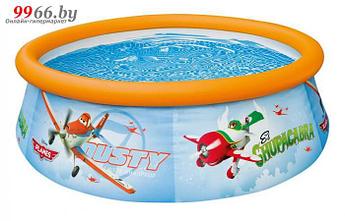Детский надувной круглый уличный дачный бассейн INTEX Easy Set Planes 28102 183х51 см для дома дачи улицы