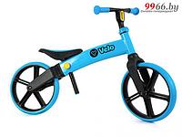 Детский беговел от 3 лет YVolution Velo Balance голубой беговой велосипед без педалей для мальчиков и девочек