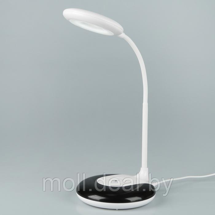 Лампа настольная сенсорная LED 3Вт USB 3АА "Озон" бело-чёрная 30х13х13 см