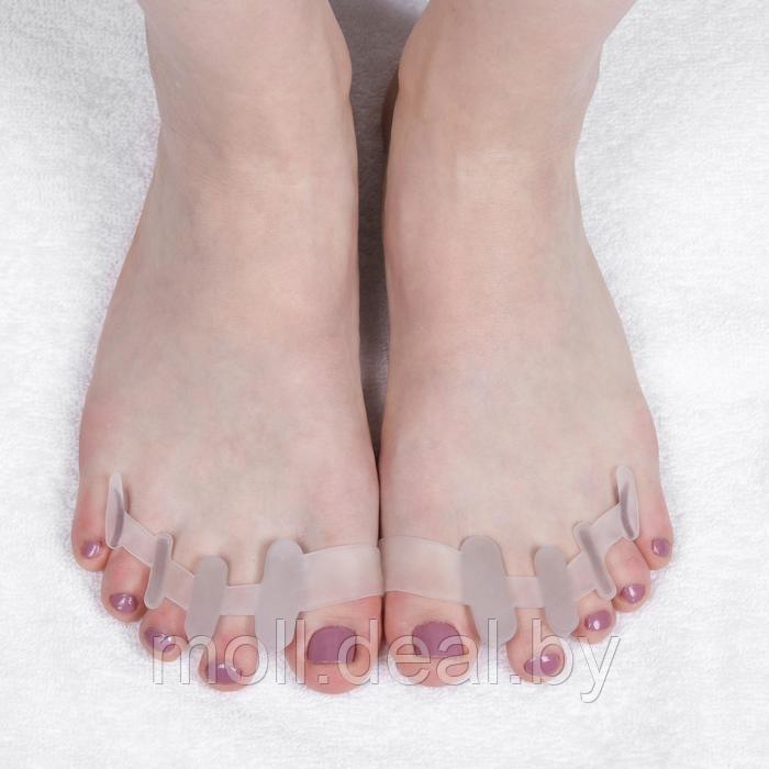Корректоры для пальцев ног, на 5 пальцев, силиконовые, пара, цвет белый - фото 1 - id-p153599296