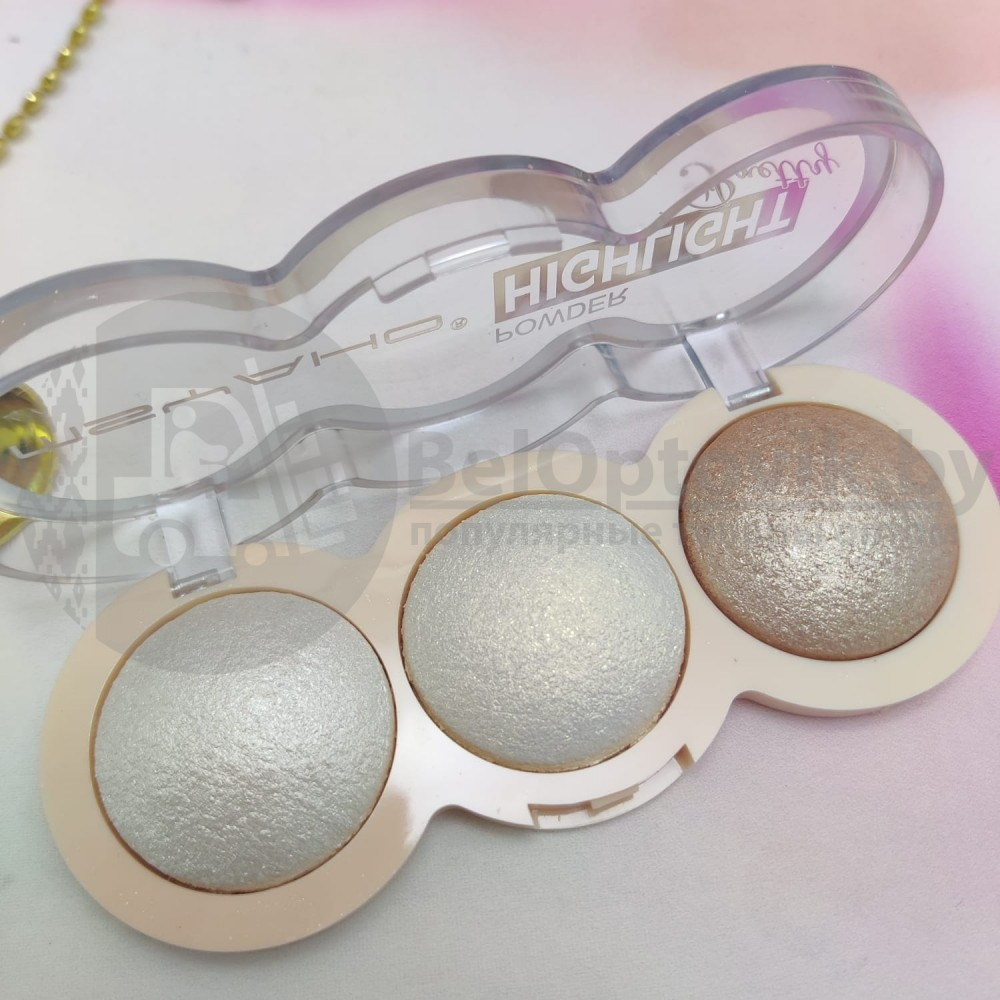 Хайлайтер для макияжа лица MSYAHO Powder Highlighter Pretty 3 color mix (3 тона х 10,5 g) Тон 02 - фото 2 - id-p133809160