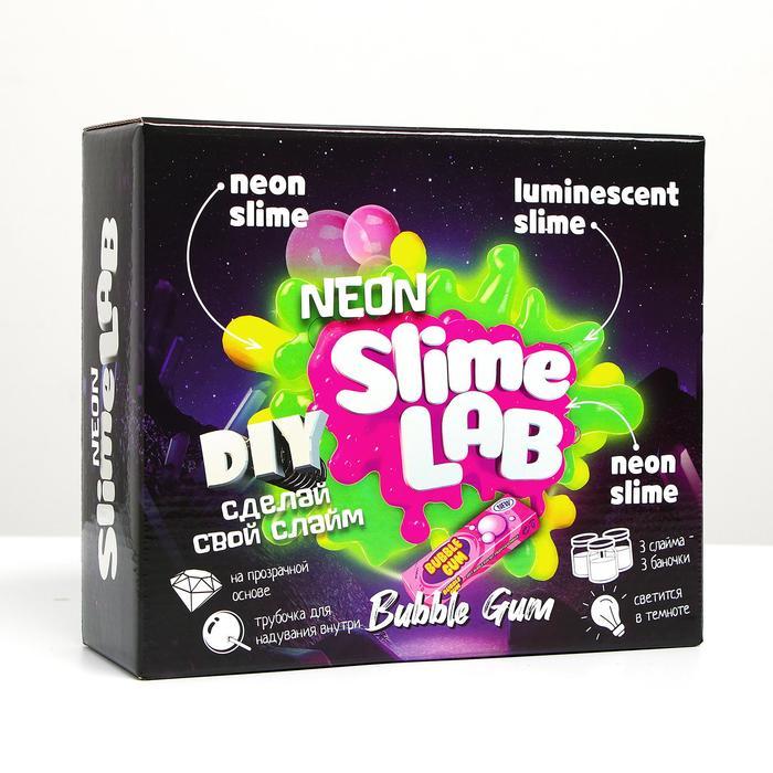 Слайм-фабрика Slime Lab Neon "Баббл Гам" (3 слайма, 3 цвета) Висма