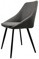 Интерьерный мягкий стул Монти Лофт (эмаль Чёрный муар/ткань Candy Grey)