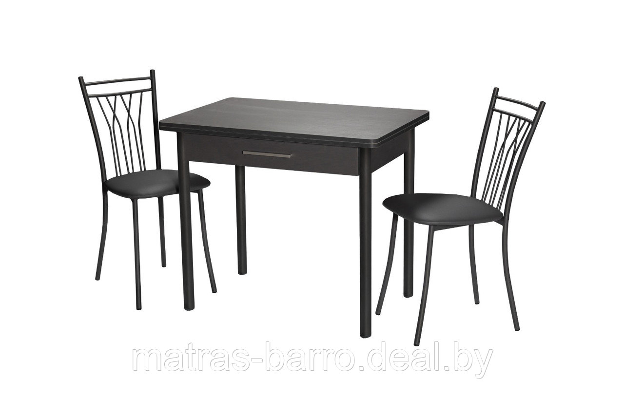 Обеденная группа: стол кухонный М20 Графит+ стулья Премьер графит/темно-серый