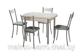 Комплект: Стол М2 Самерсет+стулья Хлоя серебро/бенгал серый