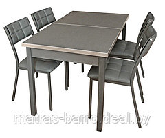 Обеденная группа: стол Денвер М65 графит со стульями Дункан графит/тёмно-серый