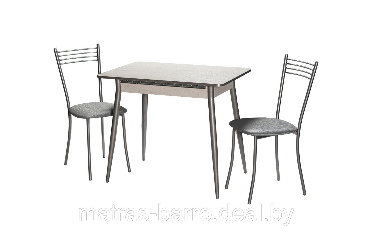 Кухонный гарнитур: стол М46 Бостон дуб Самерсет + стулья Хлоя экокожа Бенгал серый - фото 1 - id-p154414252