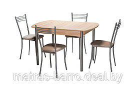 Обеденная группа: стол М3 Дуб Сонома + стулья Хлоя бенгал бежевый