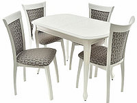 Обеденная группа: стол обеденный раздвижной Прага 110х70 см Тон9/стулья Тулон Тон9/ткань Стефани 149|2