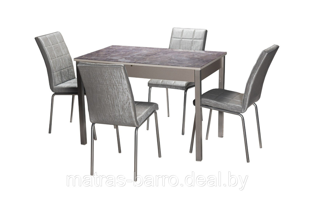 Комплект: Стол Бристоль М80 Мрамор со стульями Эмполи серый - фото 1 - id-p154414269
