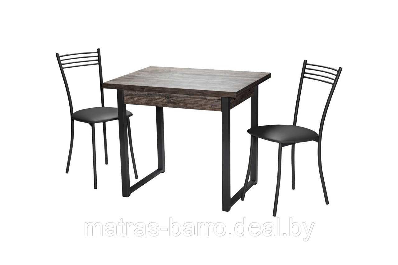 Комплект: Стол Алан Пасадена со стульями Хлоя графит/т-серый