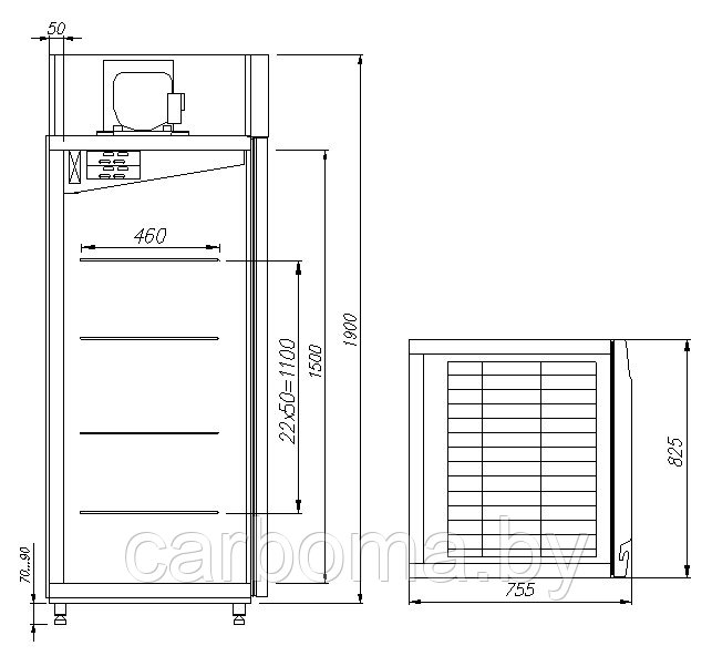 Шкаф холодильный Carboma PRO M700GN-1-G-HHC 0430 (сыр, мясо) 0...+20 - фото 5 - id-p154421458