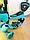 Детский самокат беговел " Божья коровка" SCOOTER 5в1 голубой цвет с подножками для ног., фото 3