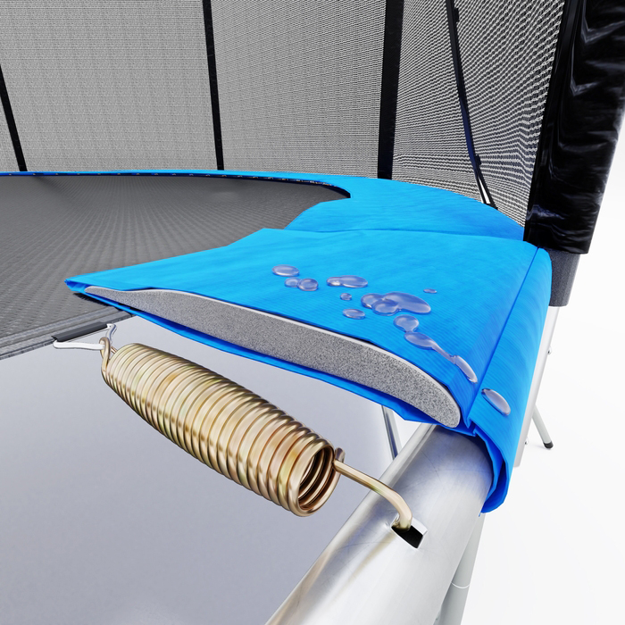 Батут Atlas Sport 374 см (12 ft) с внутренней сеткой и лестницей BLUE - фото 4 - id-p154451458