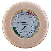Термометр-гигрометр круг (липа, ольха, термодревесина)
