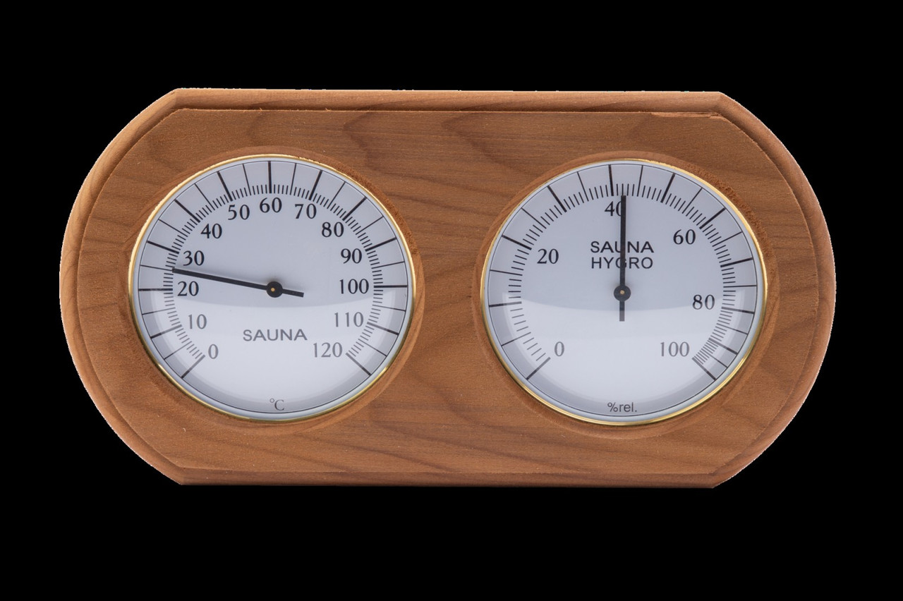 Термометр-гигрометр ОЧКИ овал (липа, ольха, термодревесина)