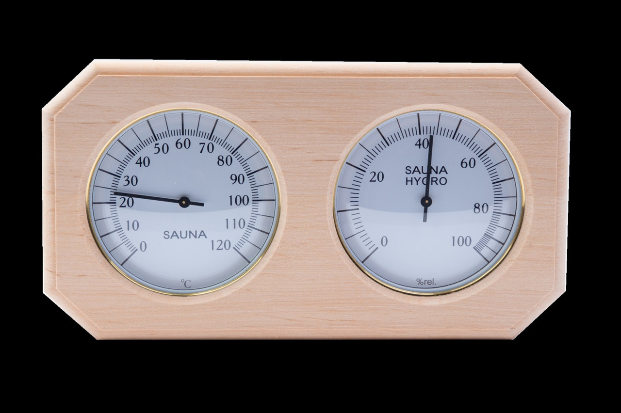 Термометр-гигрометр ОЧКИ восьмиугольник (липа, ольха, термодревесина)