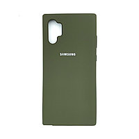 Чехол Silicone Cover для Samsung Note 10+, Темно-оливковый