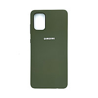 Чехол Silicone Cover для Samsung A71, Темно-оливковый