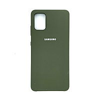 Чехол Silicone Cover для Samsung A51, Темно-оливковый