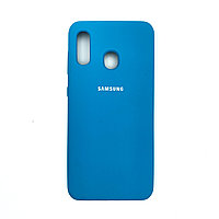 Чехол Silicone Cover для Samsung A20 / A30 / M10s, Лазурный