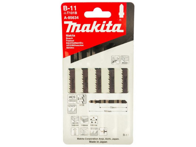 Пилка лобз. по дереву B-11 (5 шт.) MAKITA (пропил прямой, тонкий,), фото 2