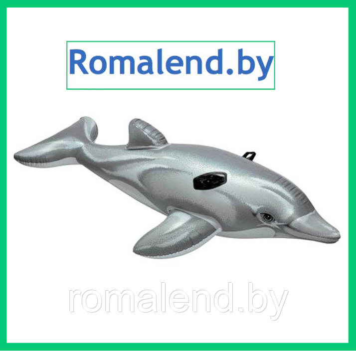 Надувной плотик "Дельфин" (175 х 66 см), 2 ручки, от 3 лет, INTEX 58535NP - фото 1 - id-p154505963