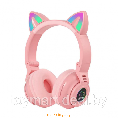 Наушники Cat Headset - беспроводные светящиеся с ушками, STN 26 - фото 1 - id-p154666430