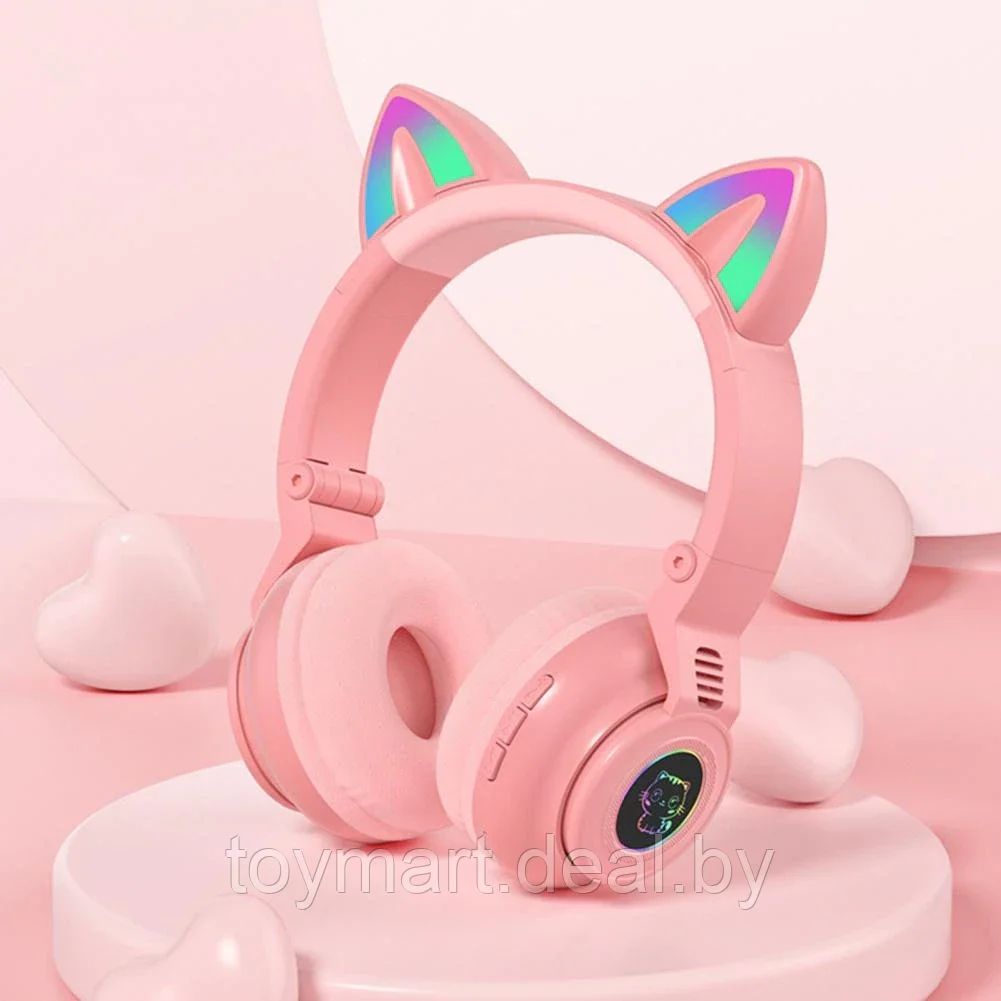 Наушники Cat Headset - беспроводные светящиеся с ушками, STN 26 - фото 2 - id-p154666430