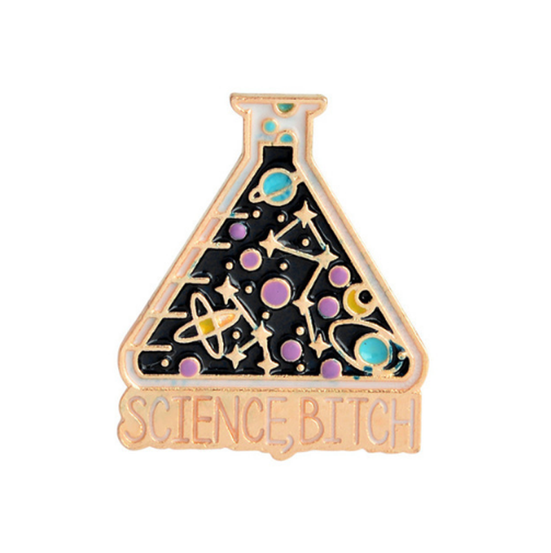 Значок пробирка "Science, bitch" 24 x 30 мм