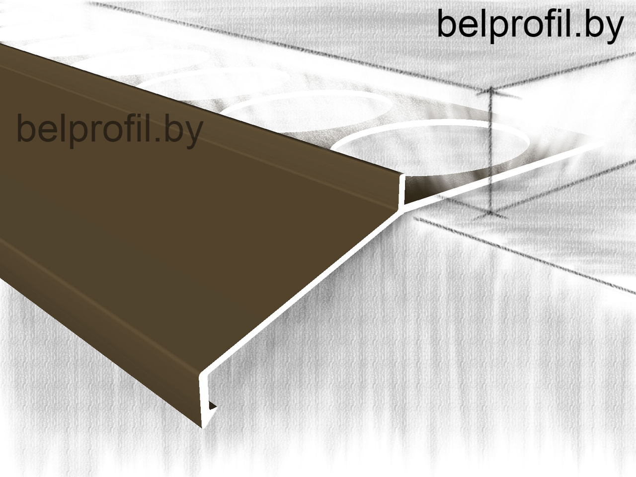 Профиль-отлив для террас и балконов макси, анод.бронза, фото 1