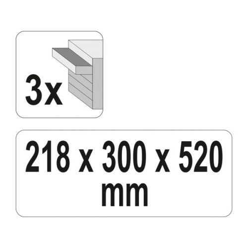 Ящик для инструмента металлический с 3 выдвижными полками "Yato" YT-08873 - фото 2 - id-p154744730
