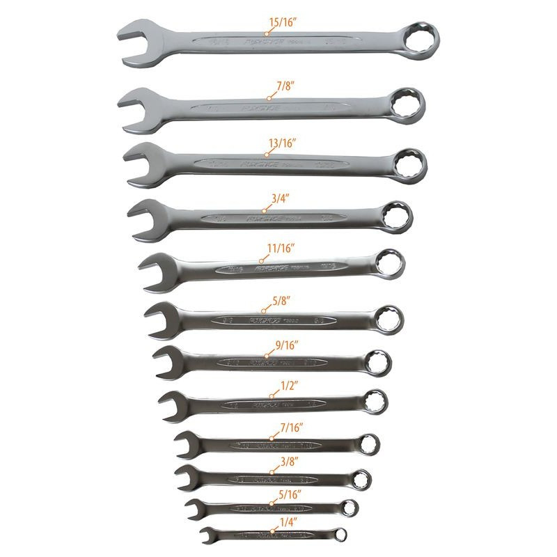 Набор ключей комбинированных дюймовых 12 предметов в пластиковом держателе F-5121S - фото 2 - id-p154744768