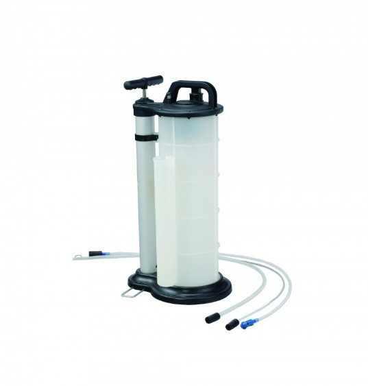 Ручной/пневматический насос с емкостью 9 литров для вытяжки отработанного масла (пластик) (FORCE-9T3606)