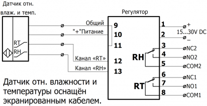 Регулятор влажности и температуры RHT-D-24V-2A-I420-2R - фото 4 - id-p154745292