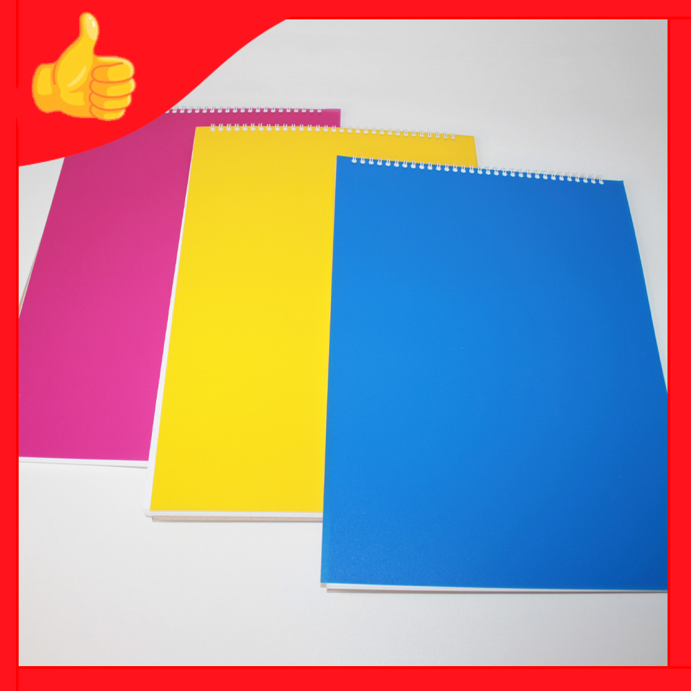 Скетчбук А3 60 листов на гребне (розовый, жёлтый, синий)