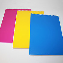 Скетчбук А3 60 листов на гребне (розовый, жёлтый, синий), фото 3